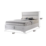 Naima White Queen Bed w/ Storage - Ornate Home