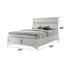 Naima White Queen Bed w/ Storage - Ornate Home