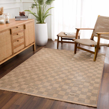 Nairi Checkered Washable Jute Rug - Ornate Home