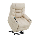 Nairi Ivory Power Recliner w/ Lift & Heating & Massage - Ornate Home