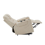 Nairi Ivory Power Recliner w/ Lift & Heating & Massage - Ornate Home