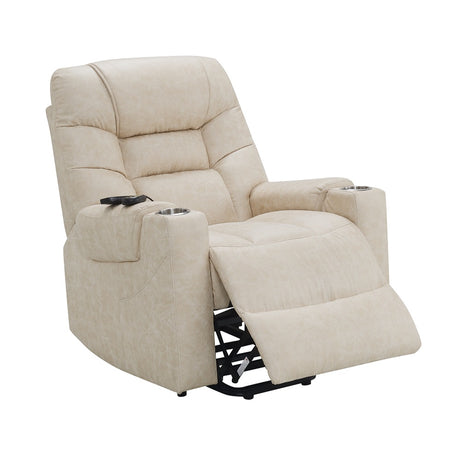 Nairi Ivory Power Recliner w/ Lift & Heating & Massage - Ornate Home