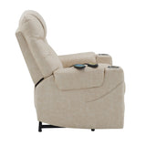 Nairi Ivory Power Recliner w/ Lift & Heating & Massage - Ornate Home