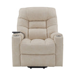 Nairi Ivory Power Recliner w/ Lift & Heating & Massage - Ornate Home