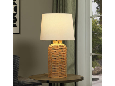 Nairobi Natural Empire Shade Handwoven Rattan Table Lamp - Ornate Home