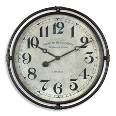 Nakul Black/Gray/White Industrial Wall Clock - Ornate Home