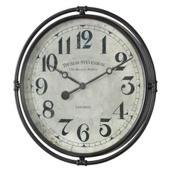 Nakul Black/Gray/White Industrial Wall Clock - Ornate Home