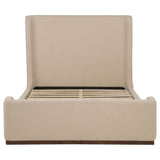 Nala Tan Queen Fabric Upholstered Platform Bed - Ornate Home