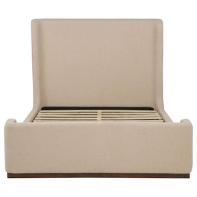Nala Tan Queen Fabric Upholstered Platform Bed - Ornate Home