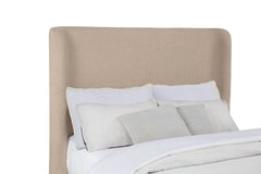 Nala Tan Queen Fabric Upholstered Platform Bed - Ornate Home