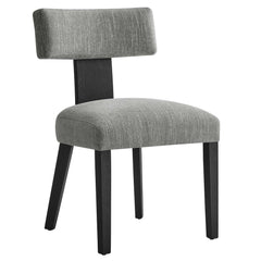 Nalani Heathered Weave Gray Black Fabric Upholstered Dining Chairs (Set of 2) - Ornate Home