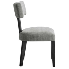 Nalani Heathered Weave Gray Black Fabric Upholstered Dining Chairs (Set of 2) - Ornate Home