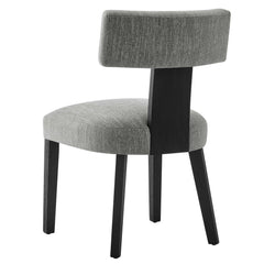 Nalani Heathered Weave Gray Black Fabric Upholstered Dining Chairs (Set of 2) - Ornate Home