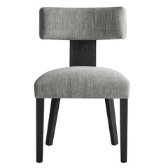 Nalani Heathered Weave Gray Black Fabric Upholstered Dining Chairs (Set of 2) - Ornate Home