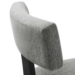 Nalani Heathered Weave Gray Black Fabric Upholstered Dining Chairs (Set of 2) - Ornate Home