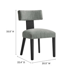 Nalani Heathered Weave Gray Black Fabric Upholstered Dining Chairs (Set of 2) - Ornate Home