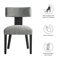 Nalani Heathered Weave Gray Black Fabric Upholstered Dining Chairs (Set of 2) - Ornate Home