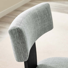 Nalani Heathered Weave Gray Black Fabric Upholstered Dining Chairs (Set of 2) - Ornate Home