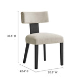 Nalani Heathered Weave Ivory/Black Fabric Upholstered Dining Chairs (Set of 2) - Ornate Home