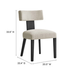 Nalani Heathered Weave Ivory/Black Fabric Upholstered Dining Chairs (Set of 2) - Ornate Home