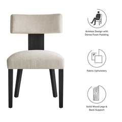 Nalani Heathered Weave Ivory/Black Fabric Upholstered Dining Chairs (Set of 2) - Ornate Home