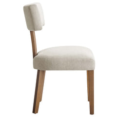 Nalani Heathered Weave Ivory Deep Brown Fabric Upholstered Dining Chairs (Set of 2) - Ornate Home