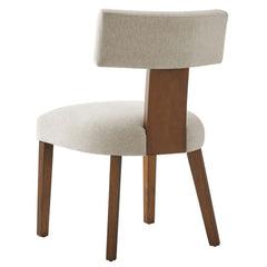 Nalani Heathered Weave Ivory Deep Brown Fabric Upholstered Dining Chairs (Set of 2) - Ornate Home