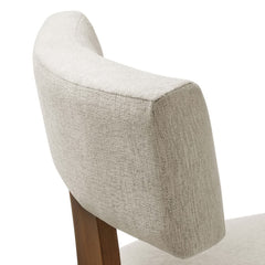 Nalani Heathered Weave Ivory Deep Brown Fabric Upholstered Dining Chairs (Set of 2) - Ornate Home