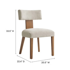Nalani Heathered Weave Ivory Deep Brown Fabric Upholstered Dining Chairs (Set of 2) - Ornate Home