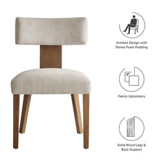 Nalani Heathered Weave Ivory Deep Brown Fabric Upholstered Dining Chairs (Set of 2) - Ornate Home