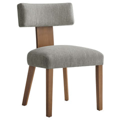 Nalani Heathered Weave Wheat Deep Brown Fabric Upholstered Dining Chairs (Set of 2) - Ornate Home