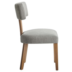 Nalani Heathered Weave Wheat Deep Brown Fabric Upholstered Dining Chairs (Set of 2) - Ornate Home