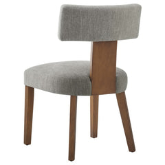 Nalani Heathered Weave Wheat Deep Brown Fabric Upholstered Dining Chairs (Set of 2) - Ornate Home
