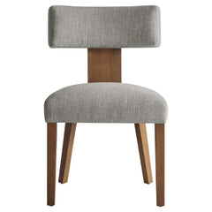 Nalani Heathered Weave Wheat Deep Brown Fabric Upholstered Dining Chairs (Set of 2) - Ornate Home