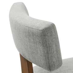 Nalani Heathered Weave Wheat Deep Brown Fabric Upholstered Dining Chairs (Set of 2) - Ornate Home