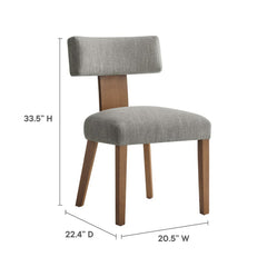 Nalani Heathered Weave Wheat Deep Brown Fabric Upholstered Dining Chairs (Set of 2) - Ornate Home