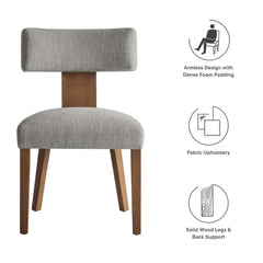Nalani Heathered Weave Wheat Deep Brown Fabric Upholstered Dining Chairs (Set of 2) - Ornate Home