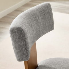 Nalani Heathered Weave Wheat Deep Brown Fabric Upholstered Dining Chairs (Set of 2) - Ornate Home
