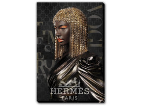 Name Brand Gold Chains Gloss Canvas Wall Art - Ornate Home
