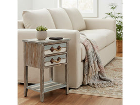 Nantucket Blue/White Square Accent Table - Ornate Home