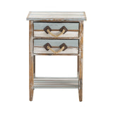 Nantucket Blue/White Square Accent Table - Ornate Home