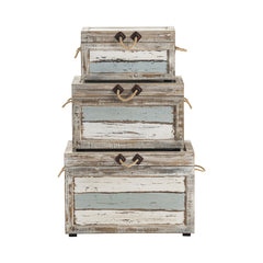 Nantucket Brown/Blue 3-Piece Trunks - Ornate Home