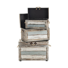 Nantucket Brown/Blue 3-Piece Trunks - Ornate Home