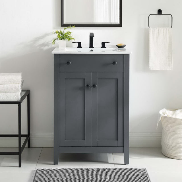 Nantucket Gray 24" Bathroom Vanity Cabinet (Sink Basin Not Included) - Ornate Home
