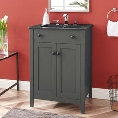 Nantucket Gray/Black 24" Bathroom Vanity - Ornate Home