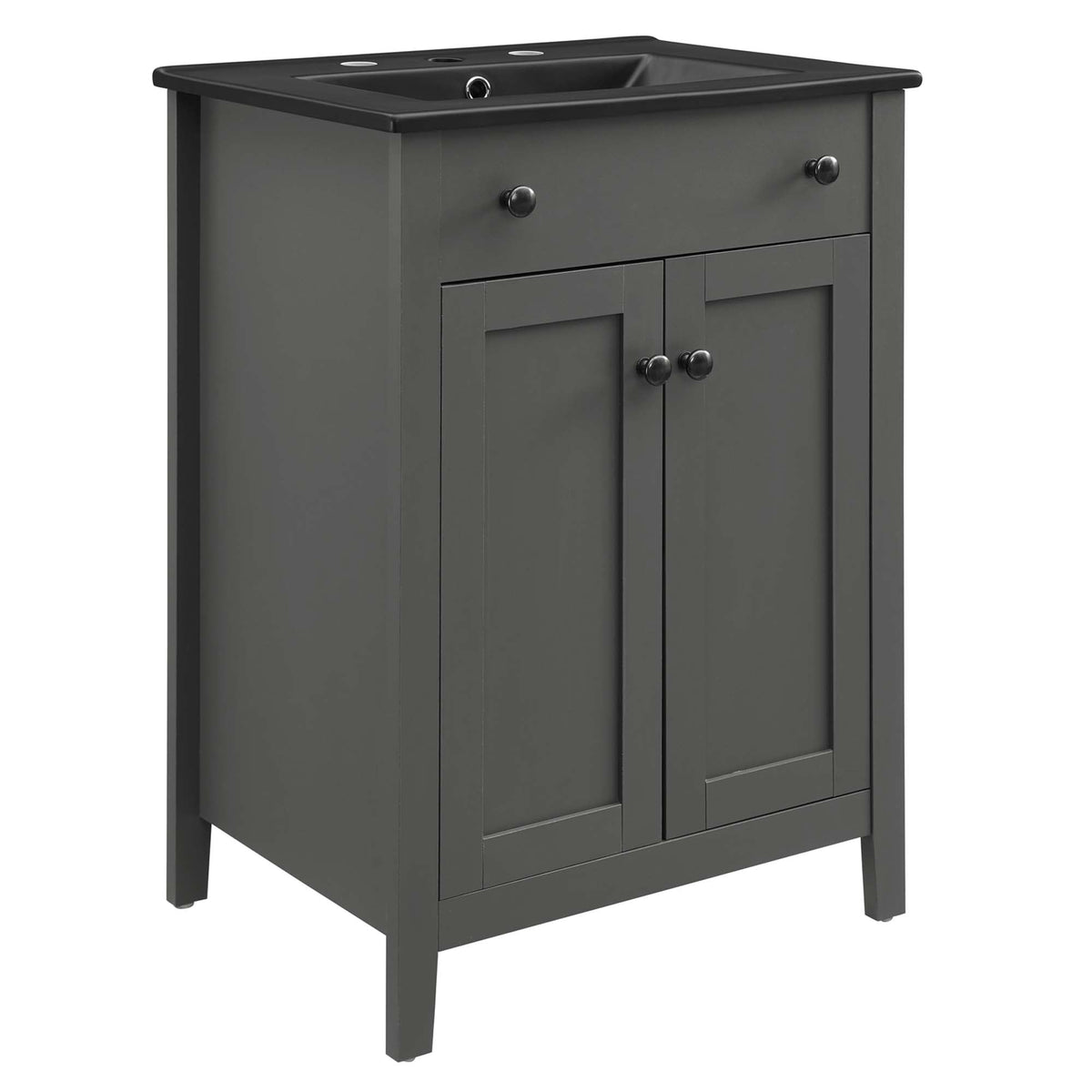 Nantucket Gray/Black 24" Bathroom Vanity - Ornate Home