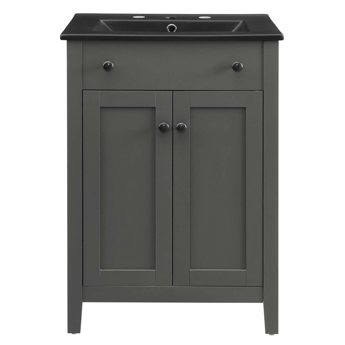 Nantucket Gray/Black 24" Bathroom Vanity - Ornate Home