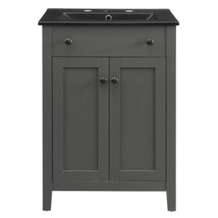 Nantucket Gray/Black 24" Bathroom Vanity - Ornate Home