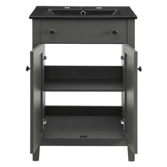 Nantucket Gray/Black 24" Bathroom Vanity - Ornate Home