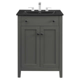 Nantucket Gray/Black 24" Bathroom Vanity - Ornate Home